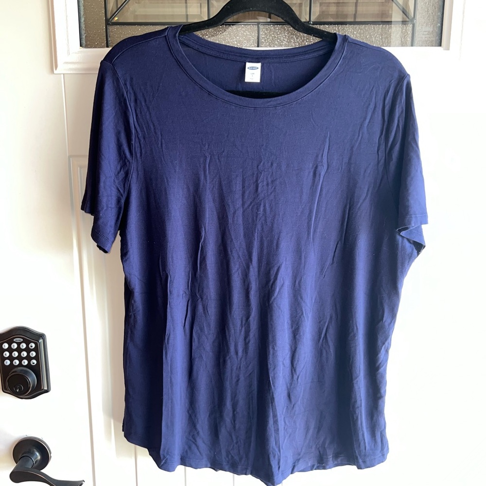 Old Navy Navy Scoop Neck Shirt Size Large